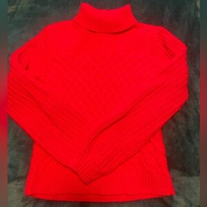 Janie and Jack girls size 12 turtleneck sweater. Red is more vivid in the photo